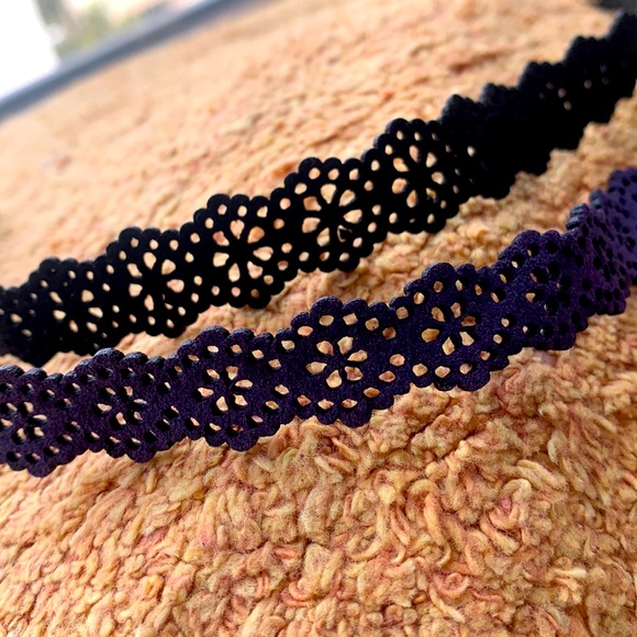 Jewelry - Black and Blue Suede Choker neckpieces